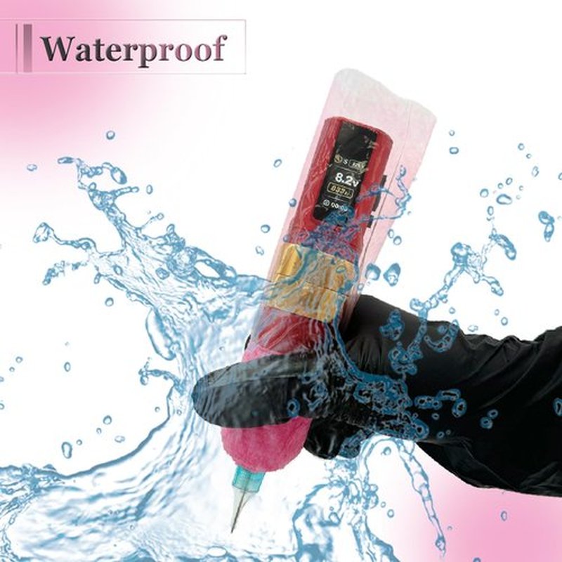 Pen Machine Covers with Grip Wrap - SOTICA 200pcs Pink Pen Covers Large Machine Wrap and 6pcs Grip Tape 2.56×7.1" Gun Wrap Covers Machine Bags with Self Adhesive Bandage Wrap