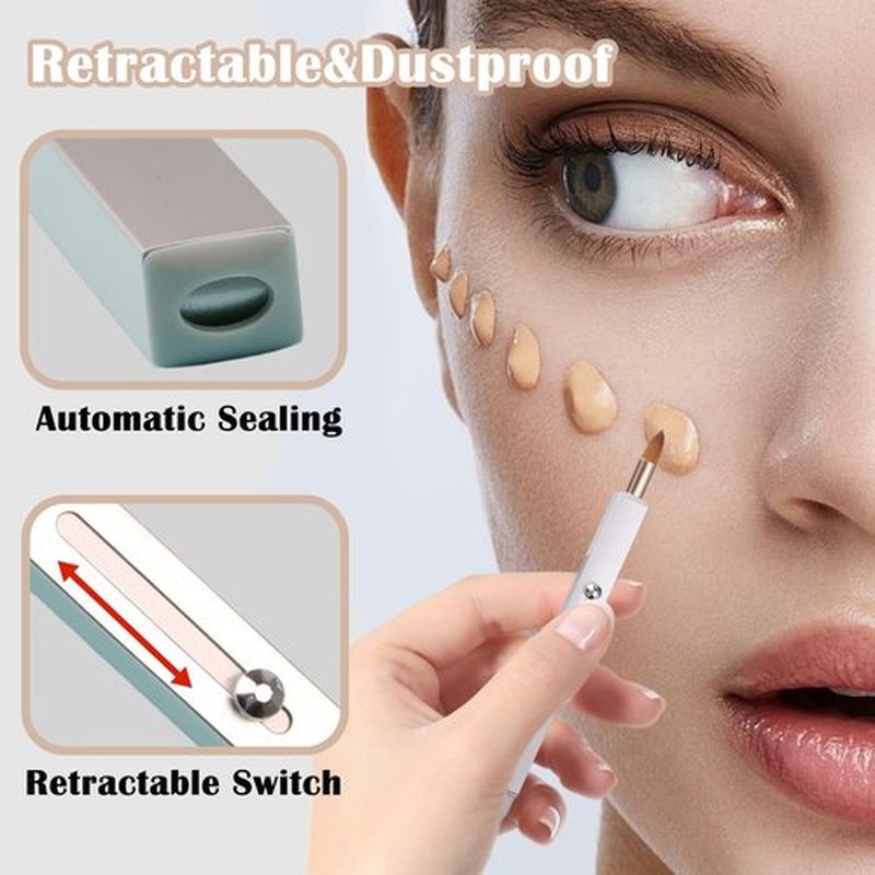 3 Pack Lip Brush for Lipstick Makeup Brushes Double-Ended Retractable Lip Brush with Cap Dustproof Lipstick Brush for Lipstick Gloss Creams Portable with Cap(Black + Gold + Silver)