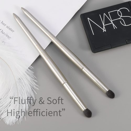 Natural Goat Hair Eye Shadow Brush, ENZO KEN Small Blending Eyeshadow Brush, Eye Shadow Blending Brush, Eye Blending Brush, Small Nose Contour Brush, Eye Brushes, Eyeshadow Blending Brush. Gold, E204M