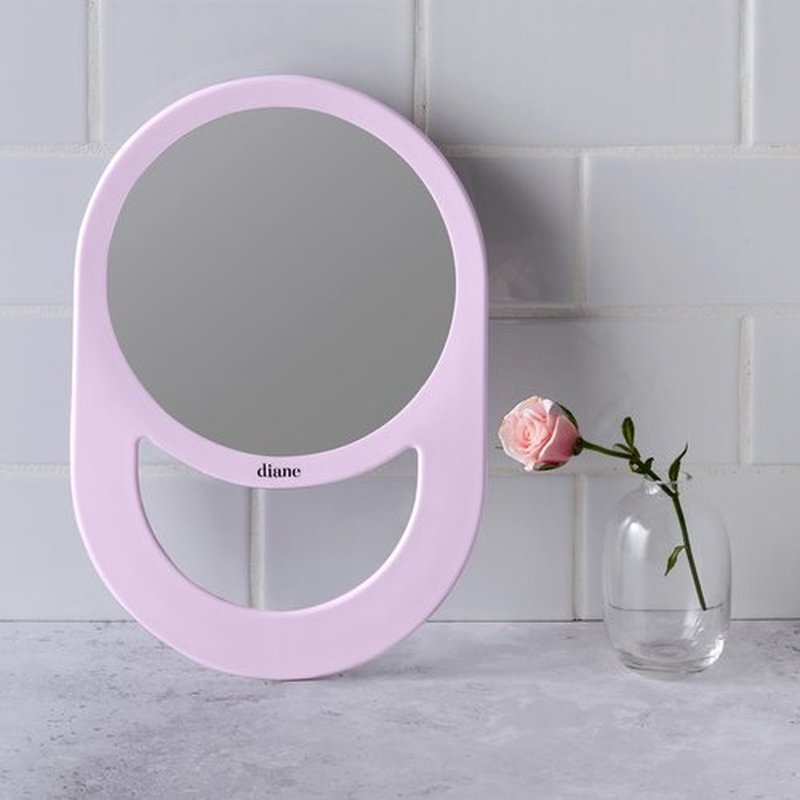 Diane Professional Quality Hand Mirror, Single Sided Hand Held Mirror with Handle for Salon, Barber, Grooming, Shaving, and Travel, Medium, 7.5" x 11", Purple