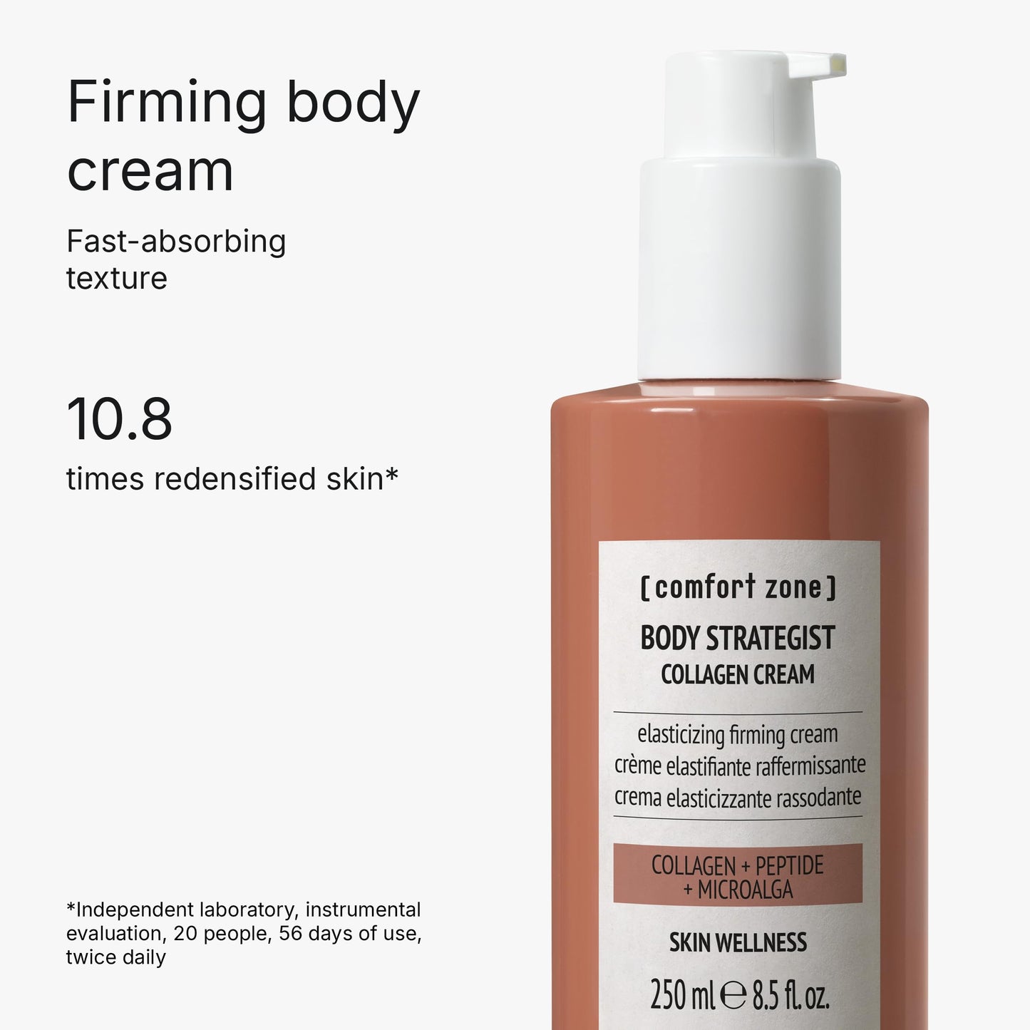 [ Comfort Zone ] Body Strategist Collagen Cream, Firming, Toning, and Elasticisizing, Vegan Collagen, 8.5 fl. oz.