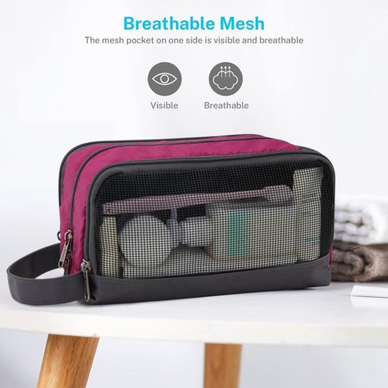 Gonex Travel Toiletry Bag Nylon, Cosmetic Makeup Bag for Women, Dopp Kit Shaving Bag Toiletry Organizer Purple