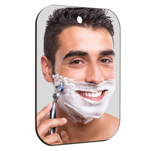 Shaving Mirror, Unbreakable Shower Mirrors, (Medium,2pack(6 inches x8 inches ) Bathroom Handheld Mirror for Men and Women Portable Camping Travel Mirrors,Frameless Handheld for Makeup, Silver