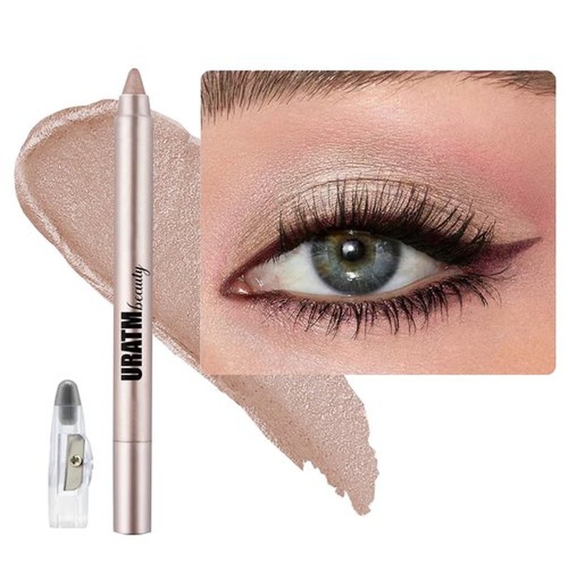 Daeuwiutr Eyeshadow Stick Highlighter Eye Liner,Eye Brightener Stick, Shimmer Glitter Creamy Eye Shadow Sticks, Waterproof Eyeshadow Pencil Long Lasting Eye Shadow Makeup #A02 Rose Brown