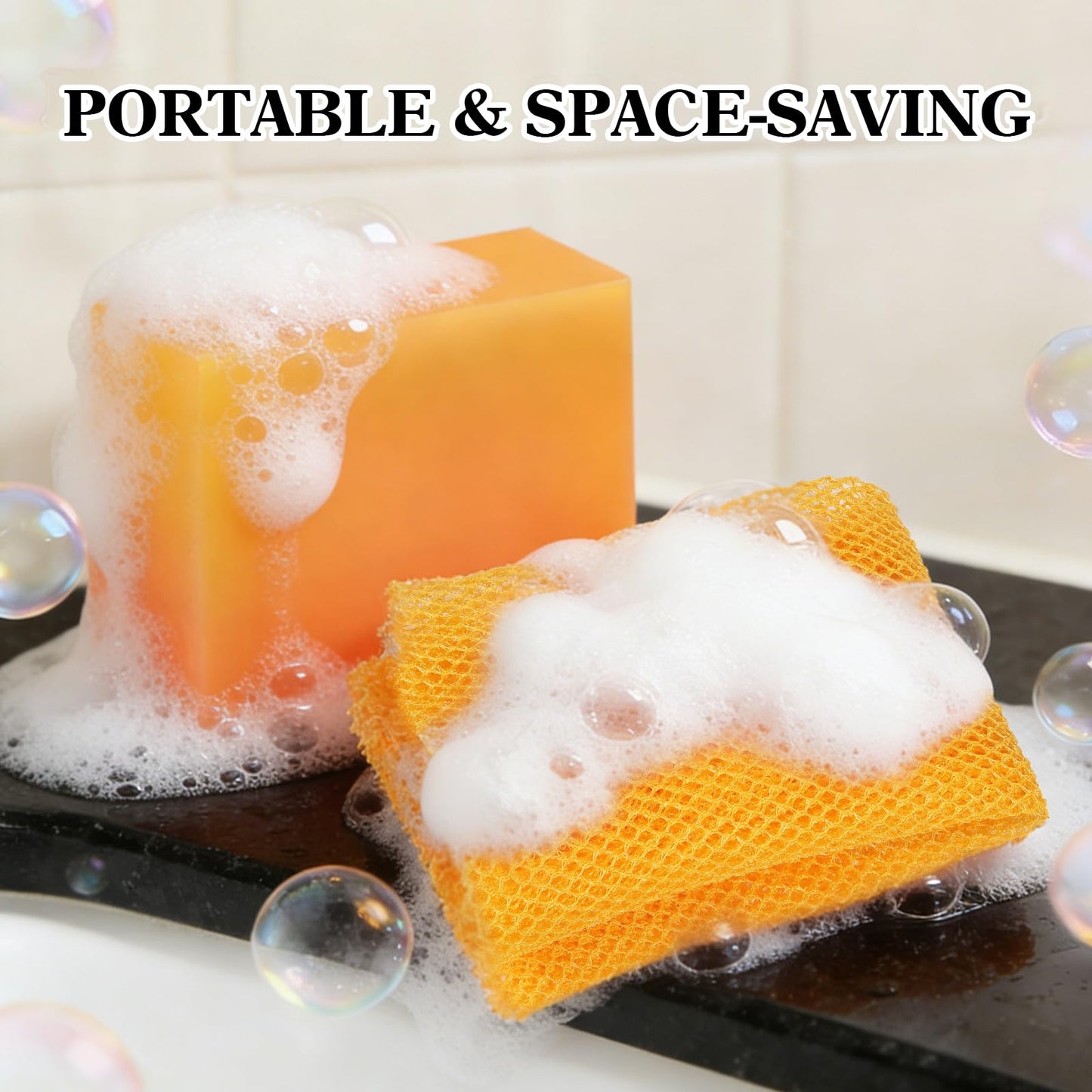 Kojic Acid Soap Bar with African Net Sponge, Exfoliating Bundle to Help Even Skin Tone and Unclog Pores, for Face and Body, Deep Cleansing Wash for Smoother, Revitalized Skin