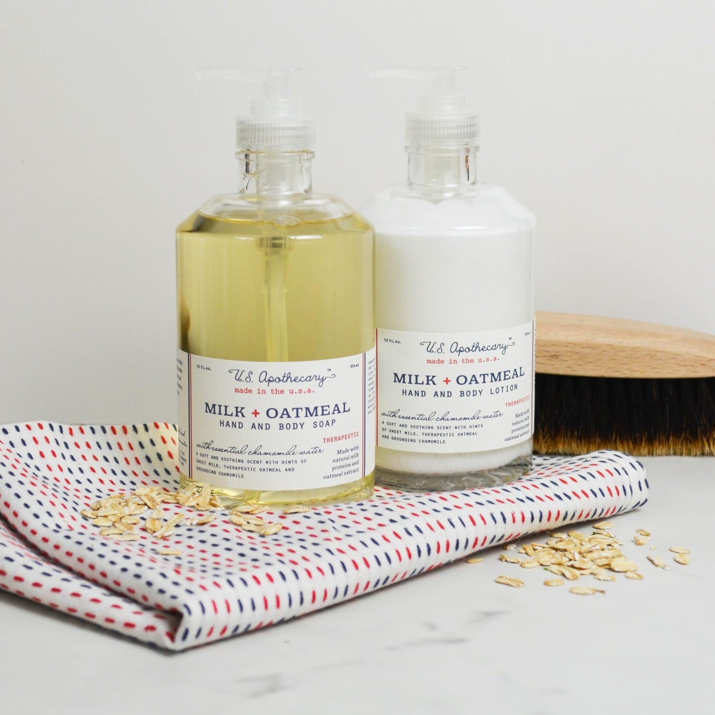 U.S. Apothecary Milk & Oatmeal Hand and Body Lotion, 12 fl oz