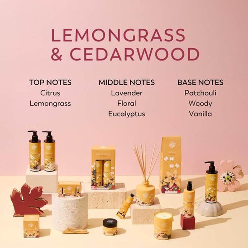 The Handmade Soap Company Shower Gel, Lemongrass & Cedarwood Body Wash, Liquid Bath Soap, Moisturizing Body Wash, Cruelty Free & Vegan Shower Gel, 8.5fl oz