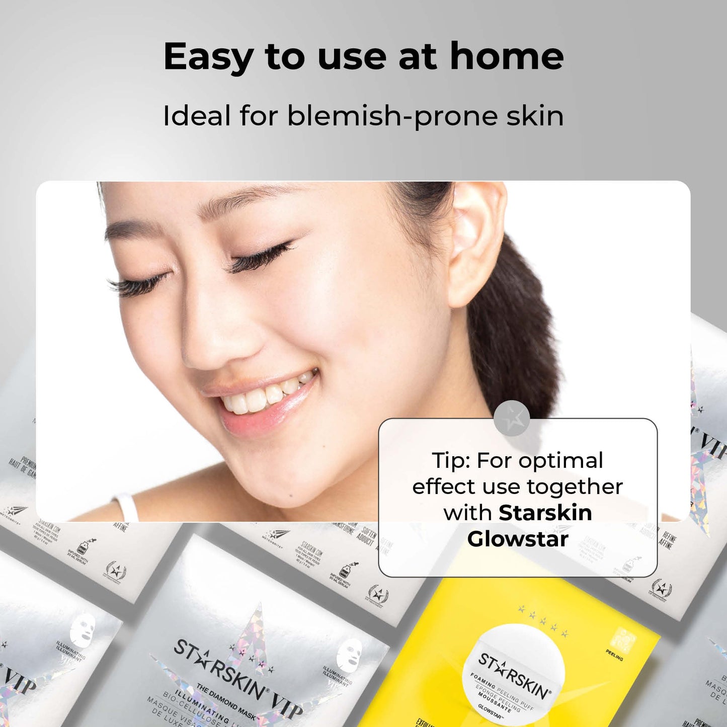 STARSKIN - Premium Korean Skin Care Bio-Cellulose Face Mask - Formulated with Fermented, Vitamin-Rich Coconut Juice - Soaked in Creamy Serum infused with Diamond Dust and Rare Botanicals - 40g, 1.4 Oz