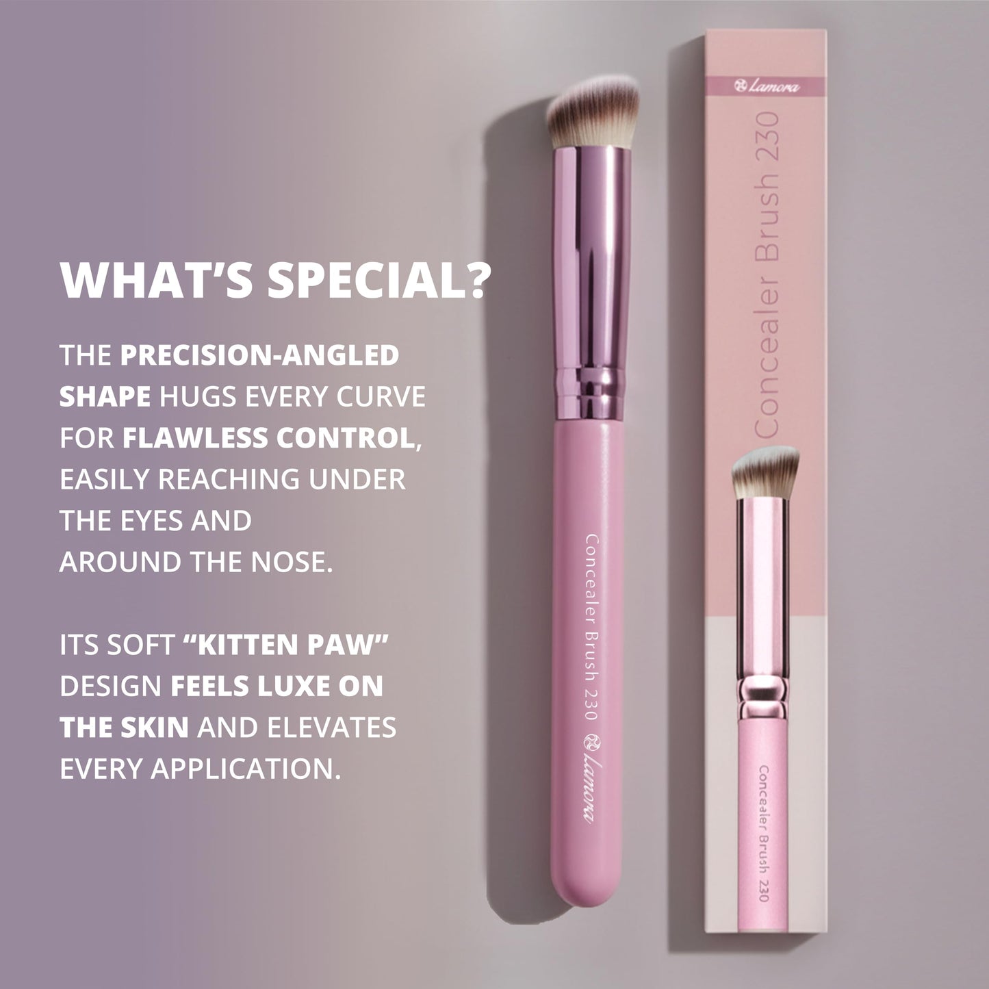 Lamora Concealer Makeup Brush - Small Angled Under Eye Nose Contour Brush