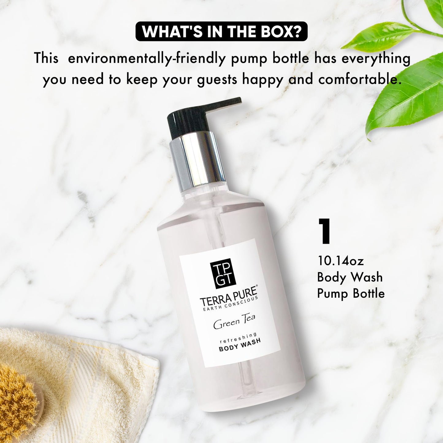 Terra Pure Green Tea Body Wash, 10.14 oz. With Organic Honey And Aloe Vera