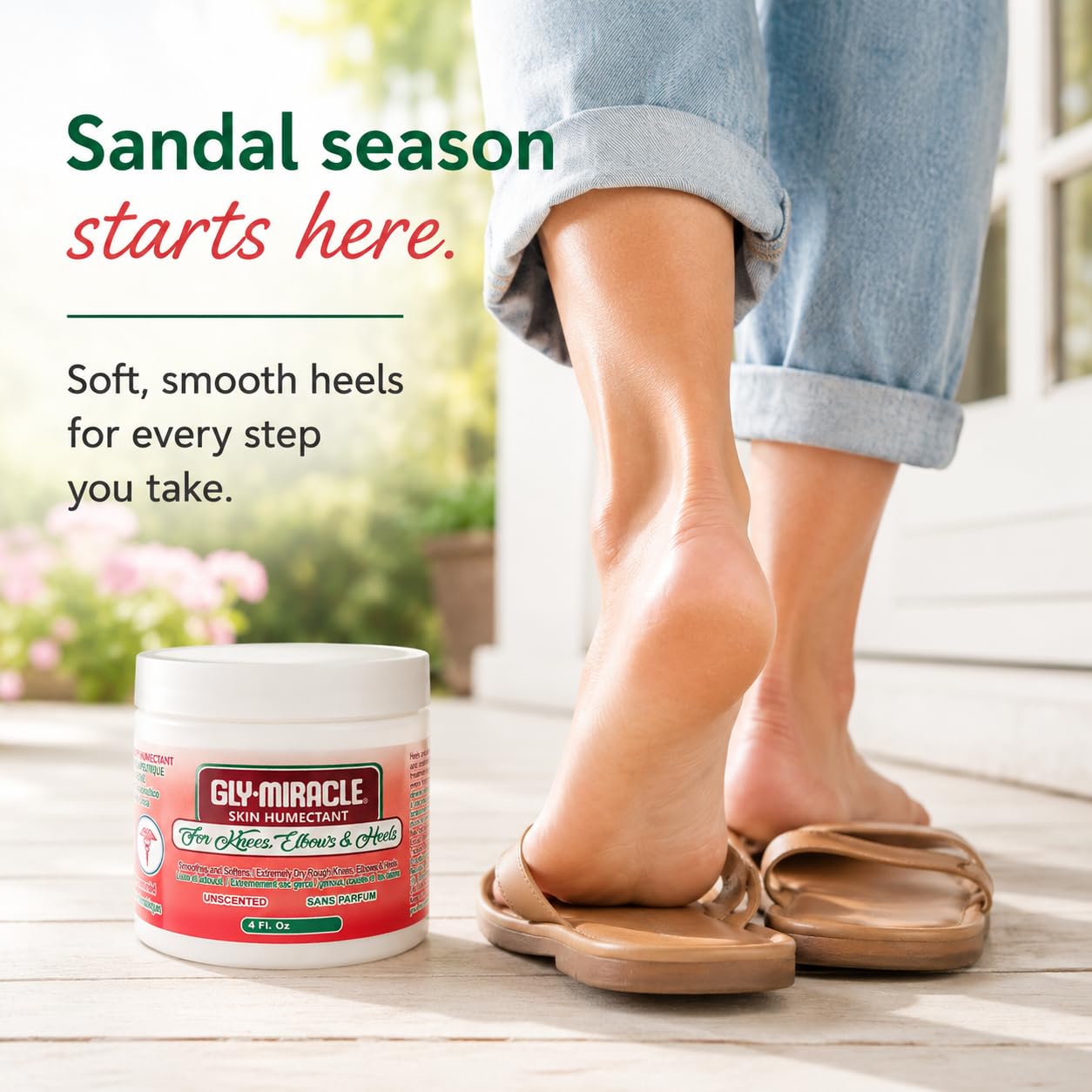 GLY MIRACLE Moisturizing Body Cream For Knees, Elbows & Heels, 4 oz Jar - Non-Greasy Skin Humectant for Extremely Dry Skin, Hands, Body, and Feet, Fragrance-Free with Pure Glycerin Smooths & Softens