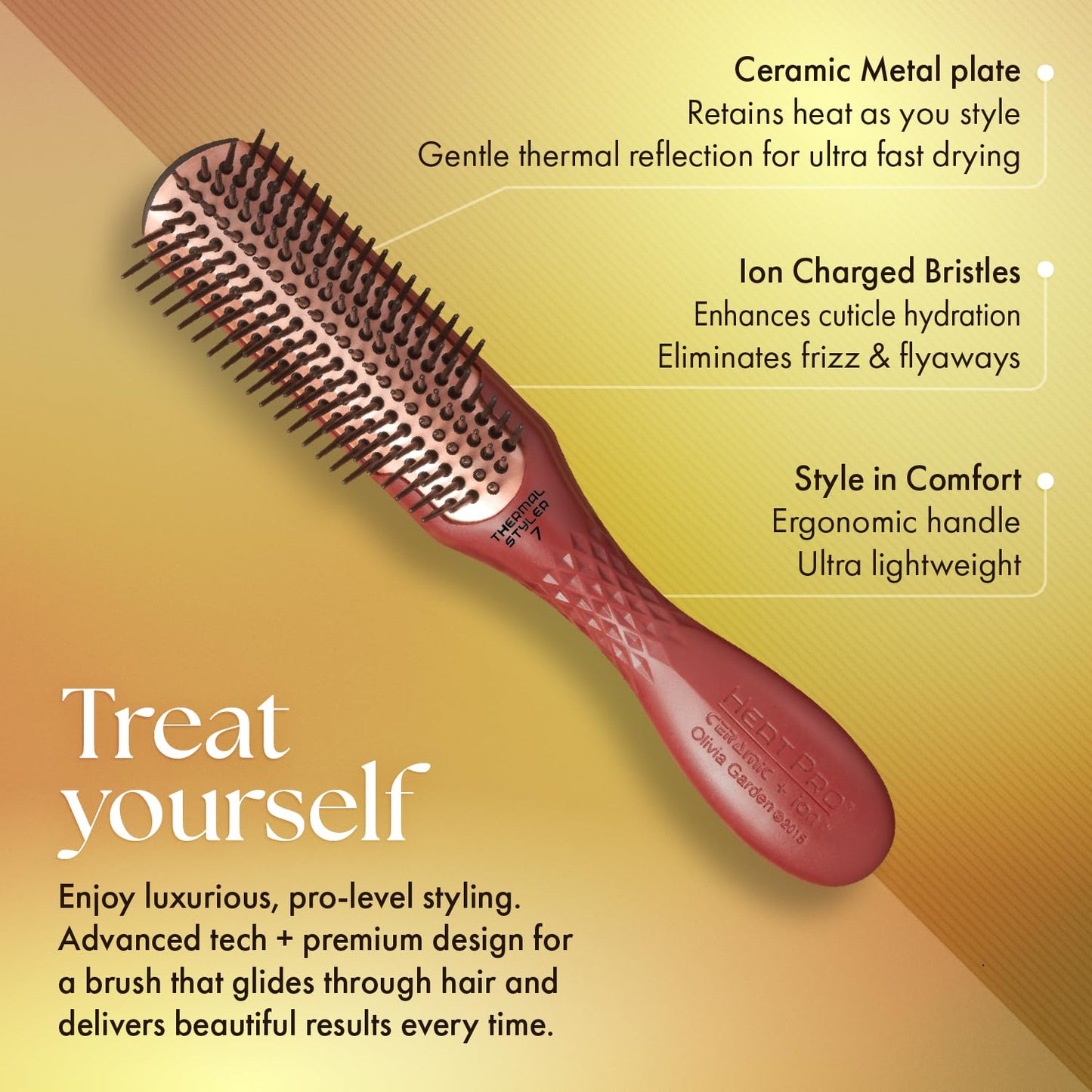 Olivia Garden HeatPro Round Thermal Hair Brush (not electrical)