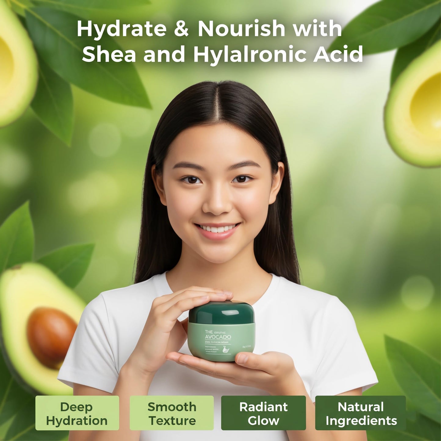 Avocado Skincare Set for Women, 6-Piece Facial Care Kit with Cleanser, Toner, Serum, Lotion, Cream & Eye Cream, Hydrating Moisturizing Gift Set for Teens & Girls