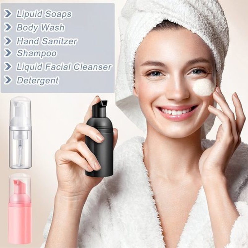 24 Pcs Foam Pump Bottles 1 Oz/ 30 ml Travel Soap Bottle Plastic Mini Empty Dispenser Foaming Bottles for Refillable Hand Sanitizer Lash Shampoo Bottles