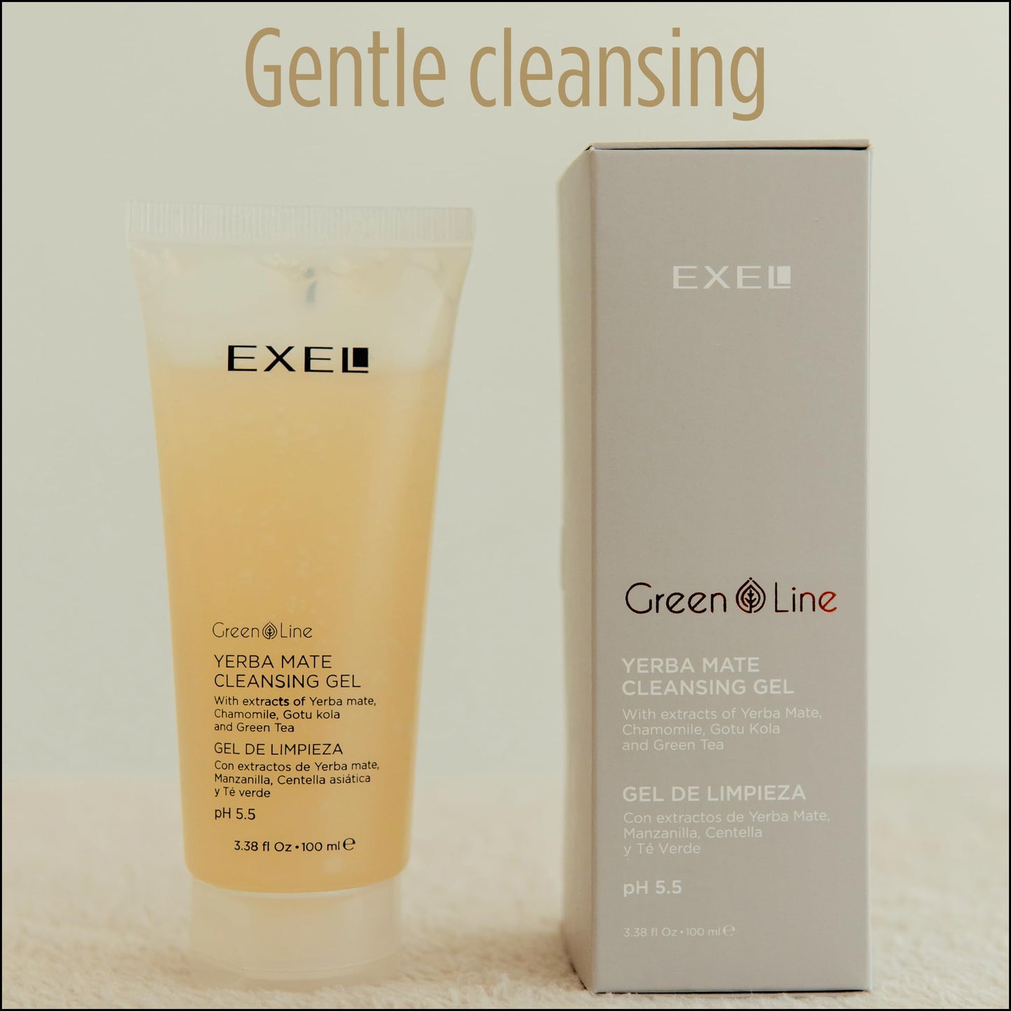 EXEL Gentle Facial Cleanser – Daily Face Wash for Sensitive Skin – Yerba Mate, Green Tea & Chamomile – Hydrating Cleansing Gel 100 ml