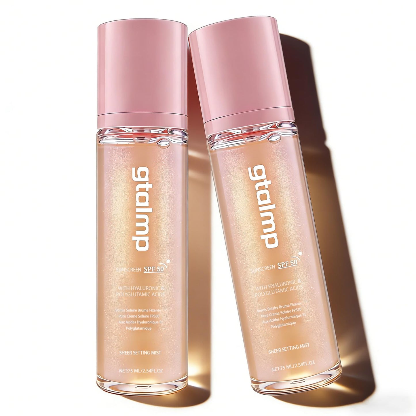 Glitter Sunscreen Spray SPF 50, Sheer Face & Body Setting Mist, 2.54 fl oz