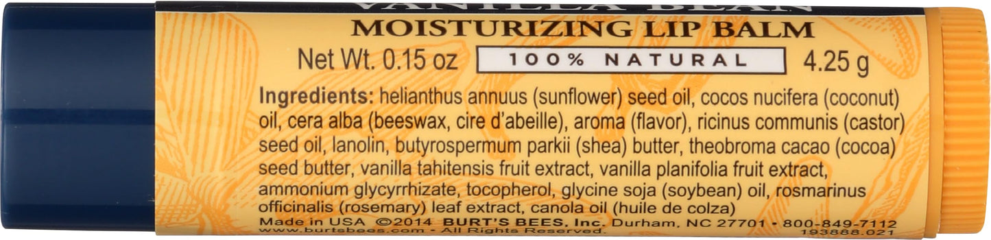 Burt's Bees Moisturizing Lip Balm, Vanilla Bean, 0.15 Ounce