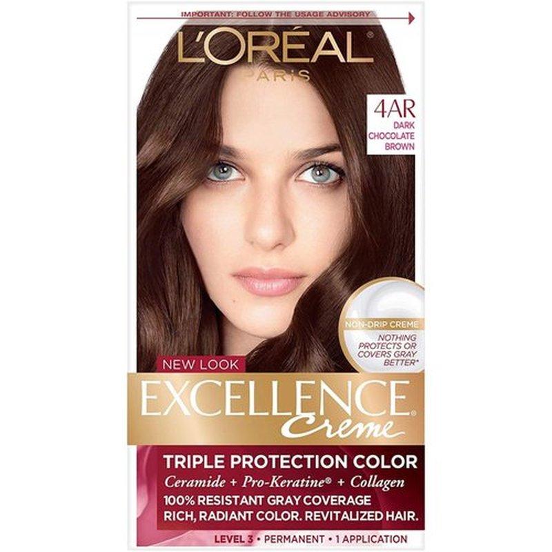 L'Oreal Paris Excellence Creme Triple Protection Hair Color, Dark Chocolate Brown [G15] 1 ea