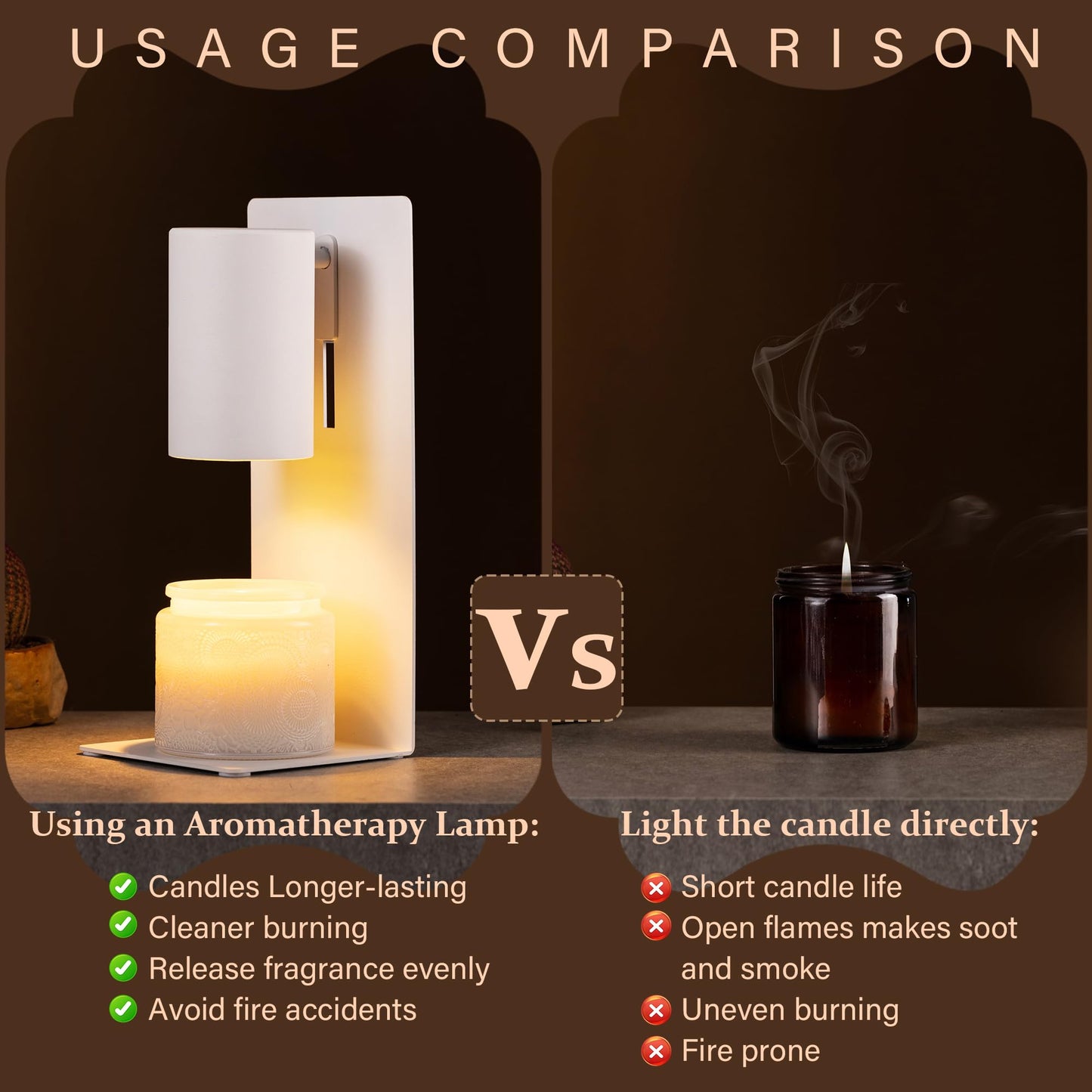 White Candle Warmer Lamp with Timer & Dimmable, Height Adjustable Flameless Candle Warmer for Jar Candles, 2 Bulbs Included, Gifts for Mom, House Warming New Home Bedroom Decor