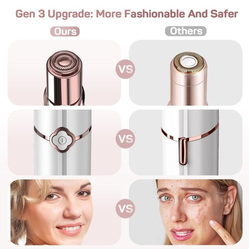 Facial Hair Removal for Women, Hair Removal Device(2024), Gurelax Facial Hair Remover for Chin, Upper Lip, with 4 x Replacement Heads