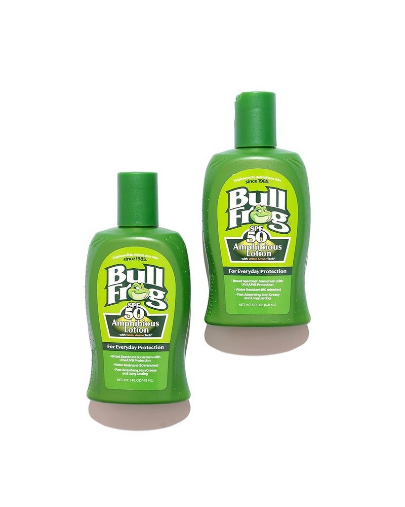 Bullfrog Sunscreen Lotion SPF 50 - Oxybenzone & Octinoxate Free, Broad Spectrum UVA/UVB Protection | 5oz, 2 Pack
