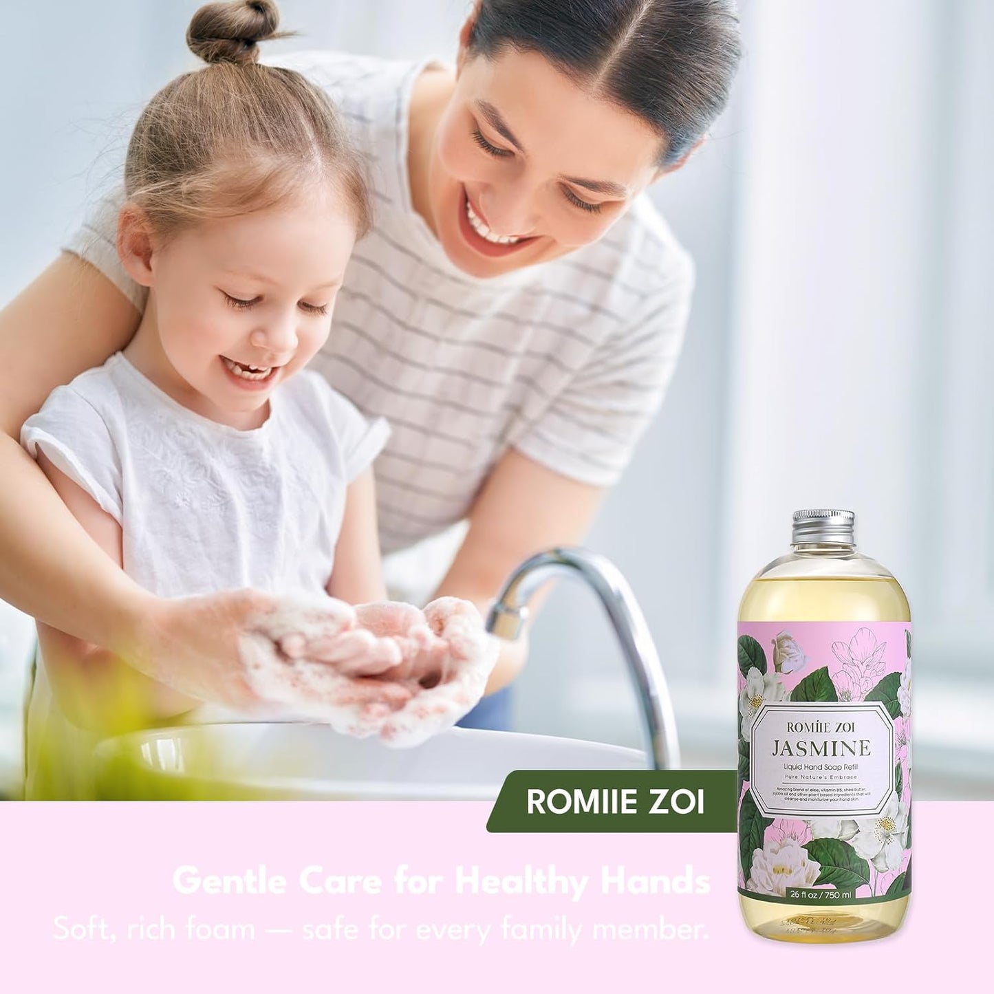 Liquid Hand Soap Refill - Jasmine Scent, Gentle & Moisturizing Formula | 750 ML / 26 FLOZ