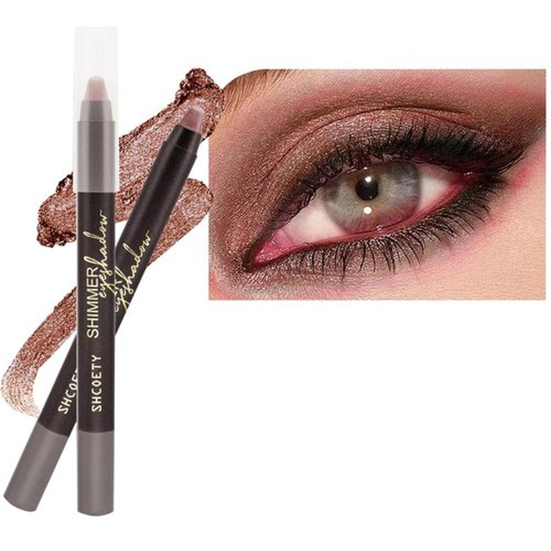 brown Eyeshadow Stick Highlighter Eye Liner,Eye Brightener Stick, Shimmer Glitter Creamy Eye Shadow Sticks, Waterproof Eyeshadow Pencil Long Lasting Eye Shadow Makeup #10 Neutral Dark Brown