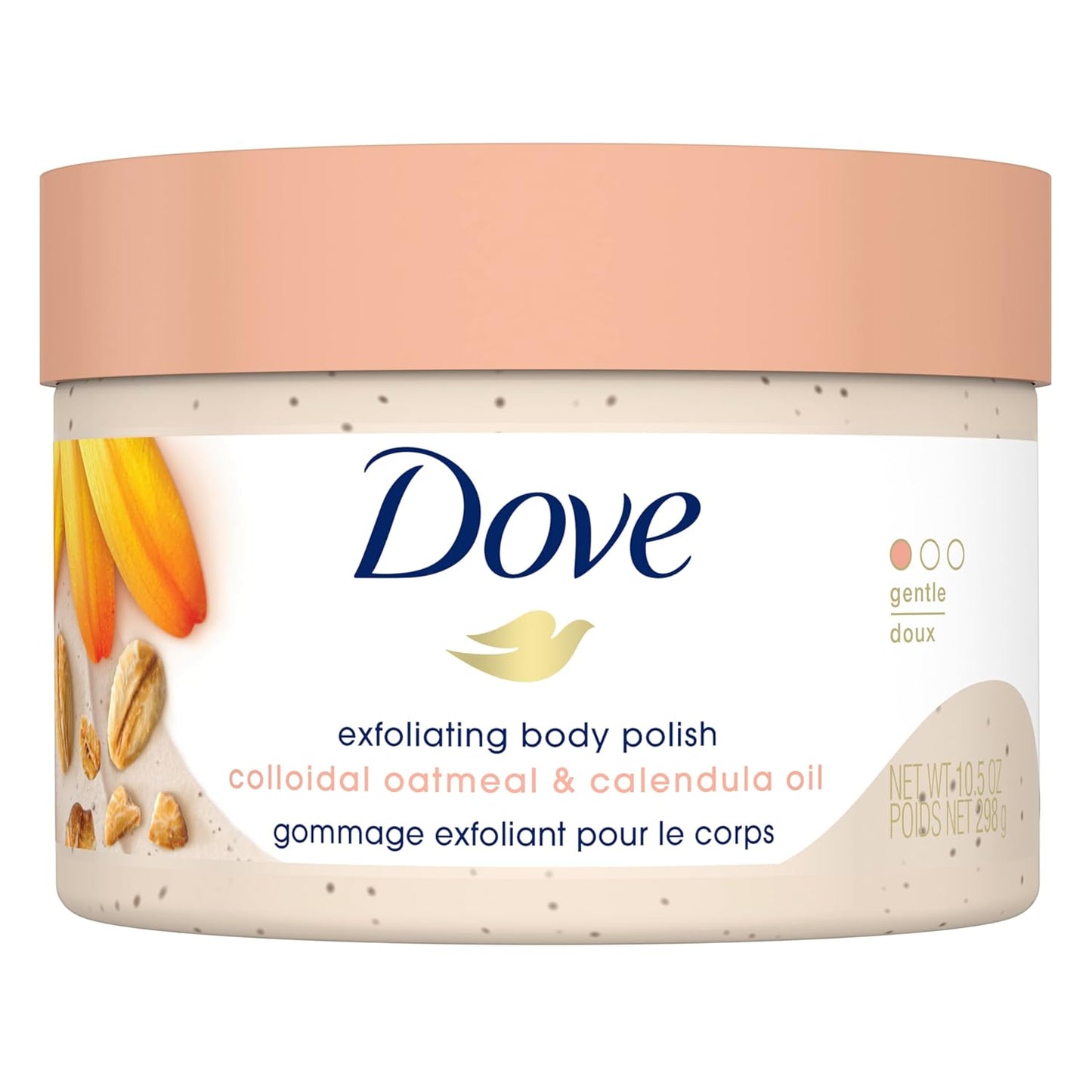 Dove Exfoliating Body Polish Scrub with Almond & Mango Butter - 10.5 oz (4 Count) for Dry Skin