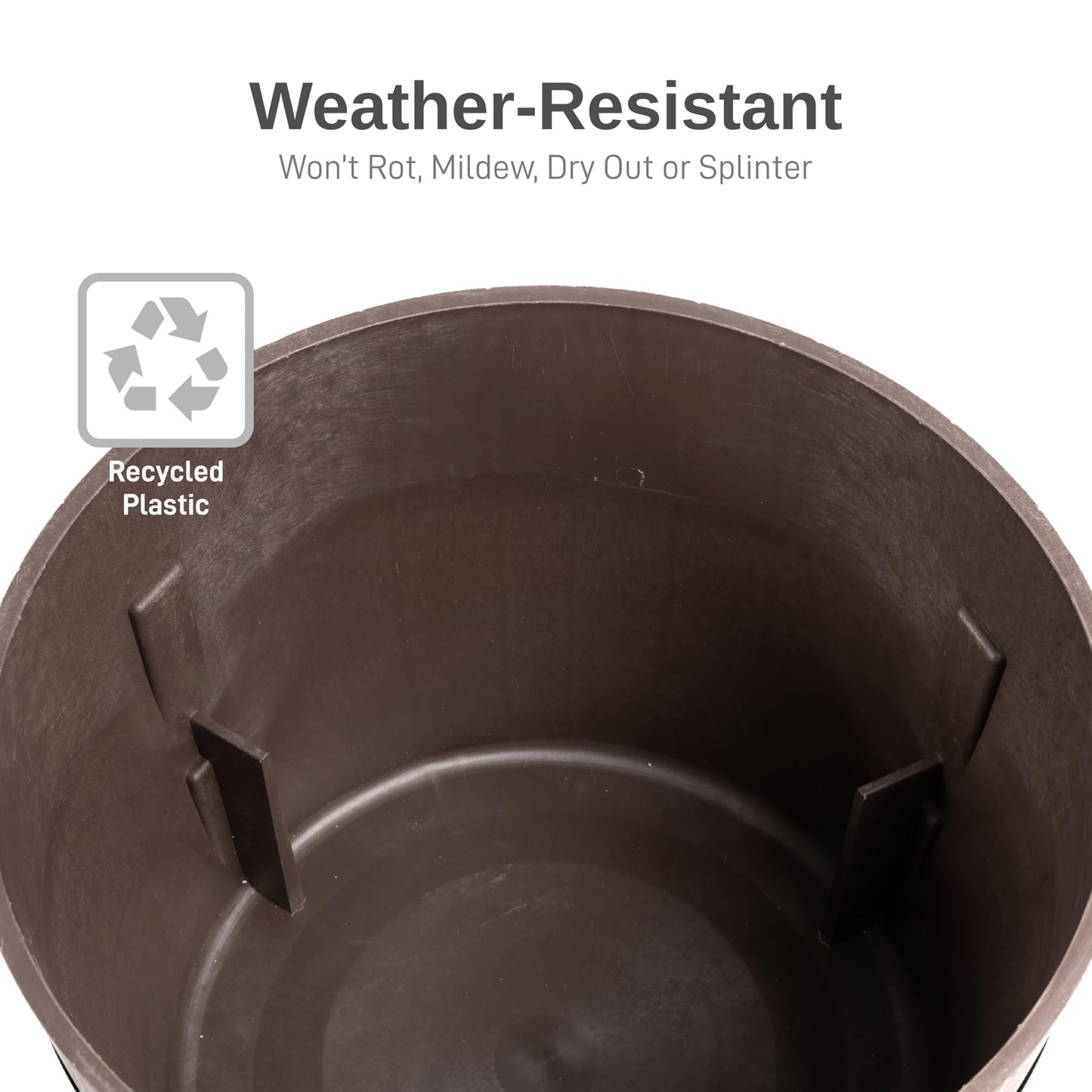 RTS Home Accents Better Barrel 2-Pack, 18-Inch Outdoor Planter, Walnut – Rustic Whiskey Barrel Style Heavy-Duty Resin Pot with Rusting Steel Bands for Patio, Porch & Garden