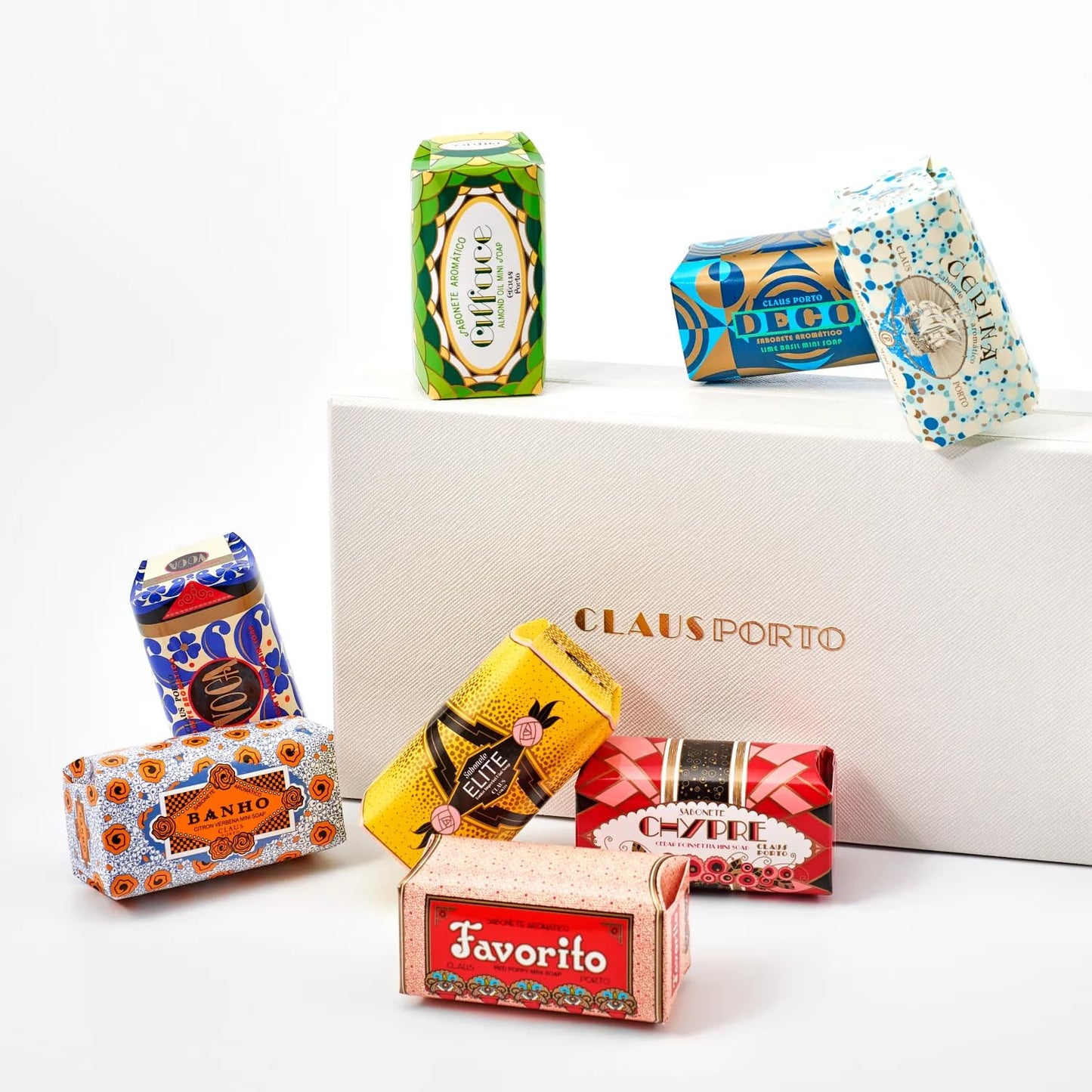 Claus Porto - Deco Gift Box with 9 Mini Soaps | Luxurious, Smooth, Creamy Enriched with Shea Oil | Handcrafted, Aromatic, House Warming Gift (50g each)