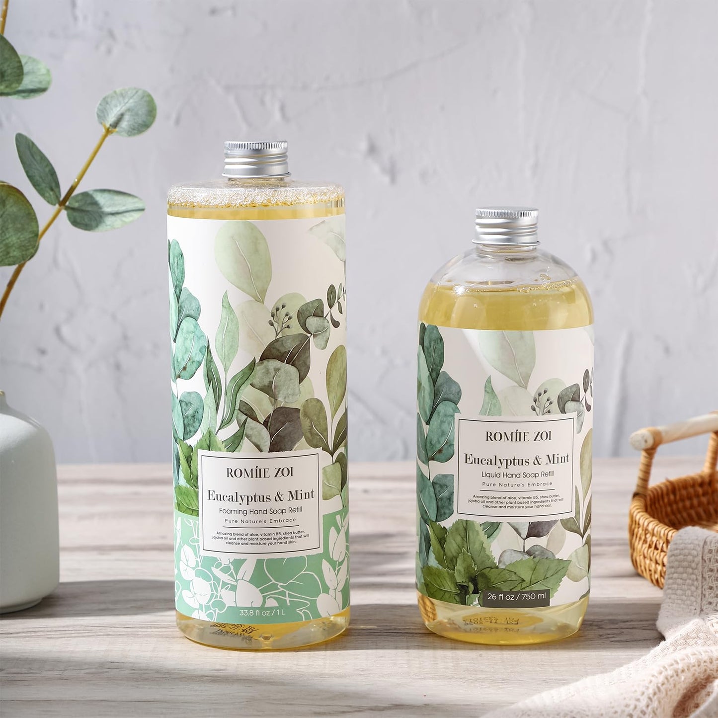ROMIIE ZOI Foaming Hand Soap Refill, Eucalyptus & Mint, 1 L/33.8 FL OZ