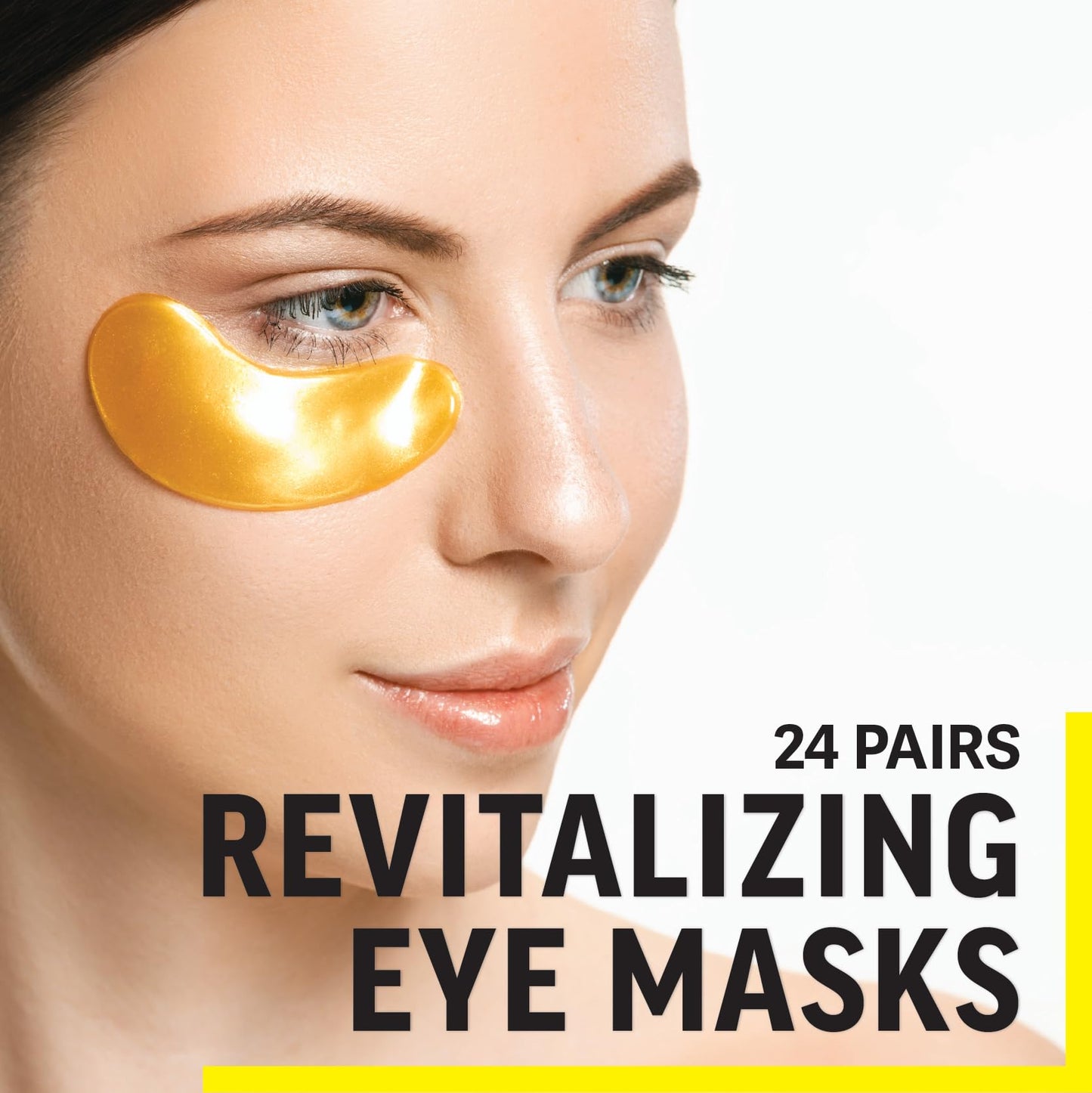 ZEST 24 Pairs 24k Gold Gel Crystal Collagen Eye Mask - Under Eye Pads for Moisturizing, Reducing Fine Lines, Dark Circles & Puffy Eyes Patch for Women and Men
