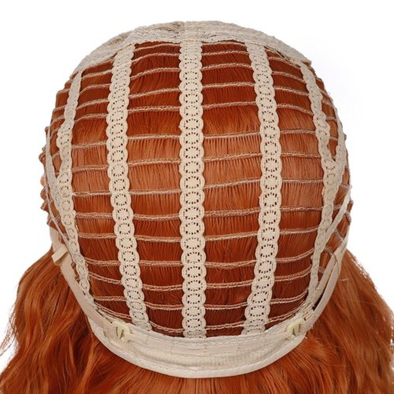 PATTNIUM Dark Orange Wig Short Orange Wig with Bangs Ginger Orange Wig for Women Girls Heat Resistant Synthetic Wig