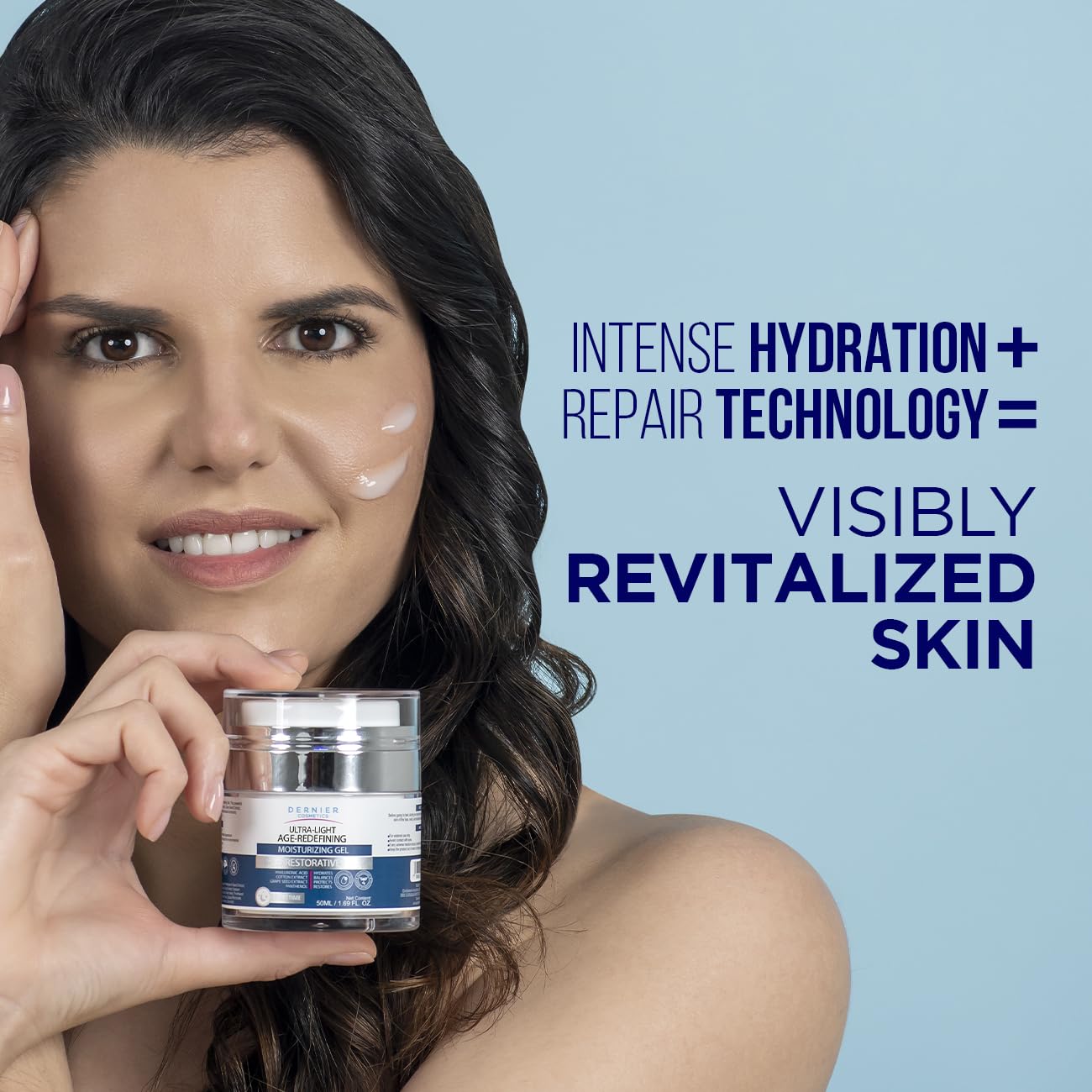 Dernier Overnight Face Gel, Hyaluronic Acid & Panthenol, Skin Repair