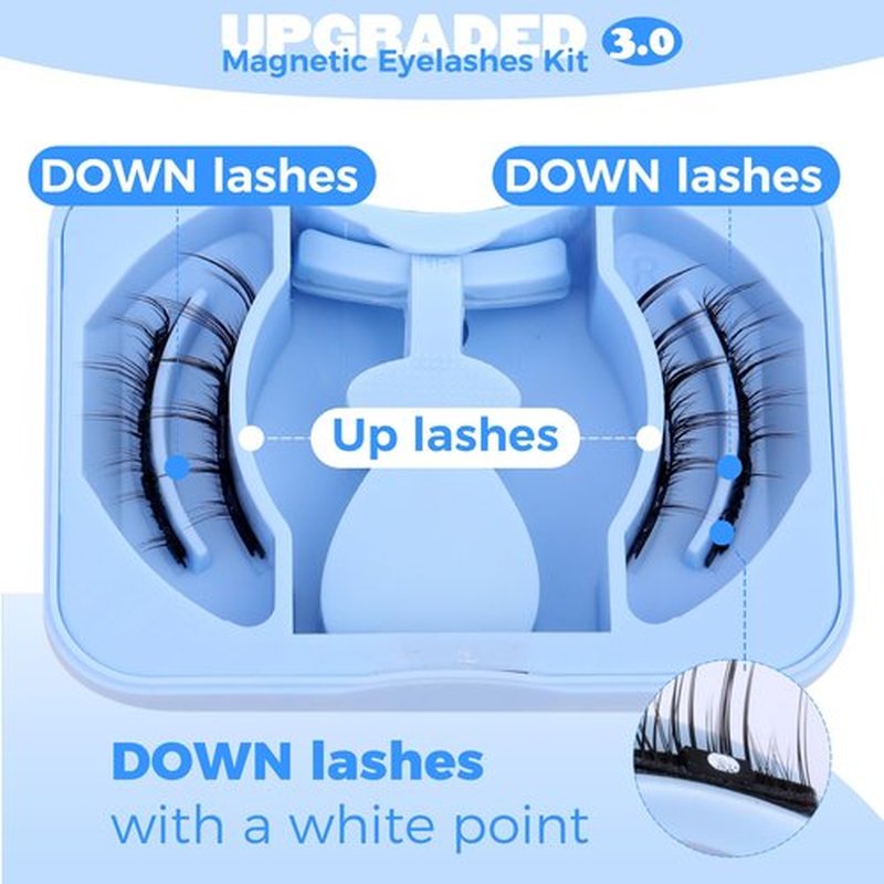 JIMIRE Magnetic Eyelashes with Applicator Upgraded Soft Magnetic Lashes Wispy Magnetic Eyelashes Natural Look Reusable Comfortable Magnetic Lashes with Applicator No Glue No Eyeliner Needed