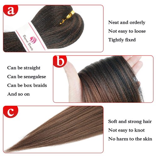Pre-stretched Braids Hair 26 Inch 8 Packs Professional Itch Free Hot Water Setting Synthetic Fiber Ombre Yaki Texture Braid Hair Extensions 1B-30