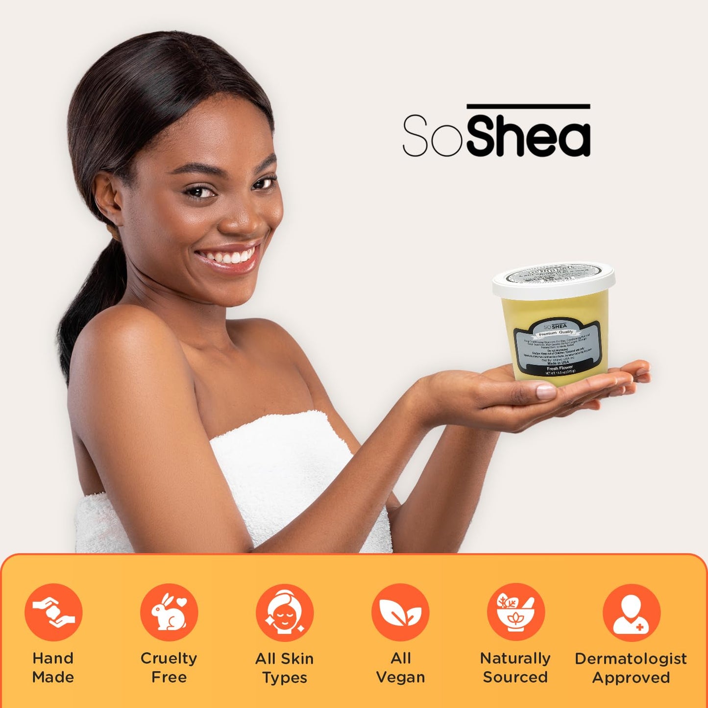 Whipped Shea Butter Fresh Flower - Nourishes, Moisturizes & Renews | 100% African Pure Shea Butter | Cold-Pressed & Cold-Processed | No Dyes & Parabens | Vegan | 11.50oz / 326g
