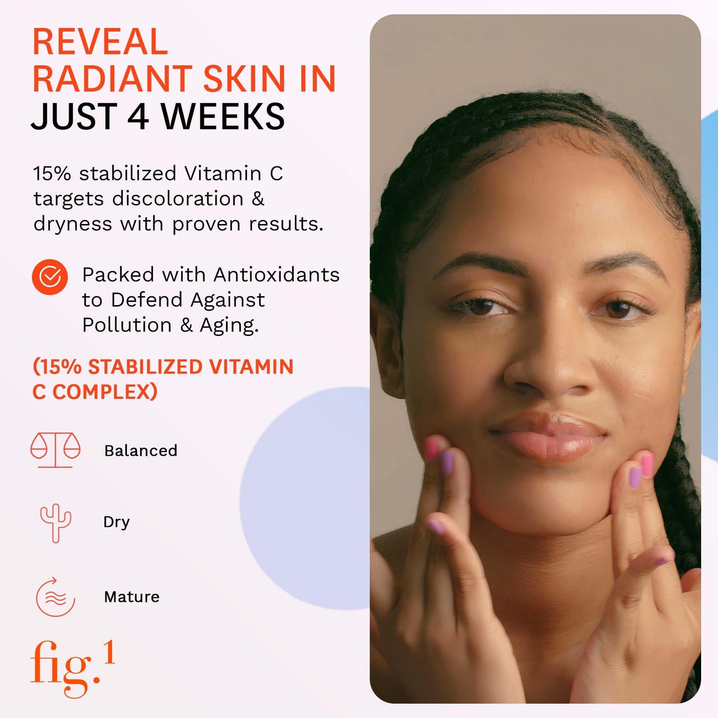 Fig.1 Vitamin C 15% Face Serum Refill for Women – Hydrating, Antioxidant Serum for Face – Moisturizing Facial Skin Care Treatment for Dry, Oily, Normal Skin – 1.0 oz