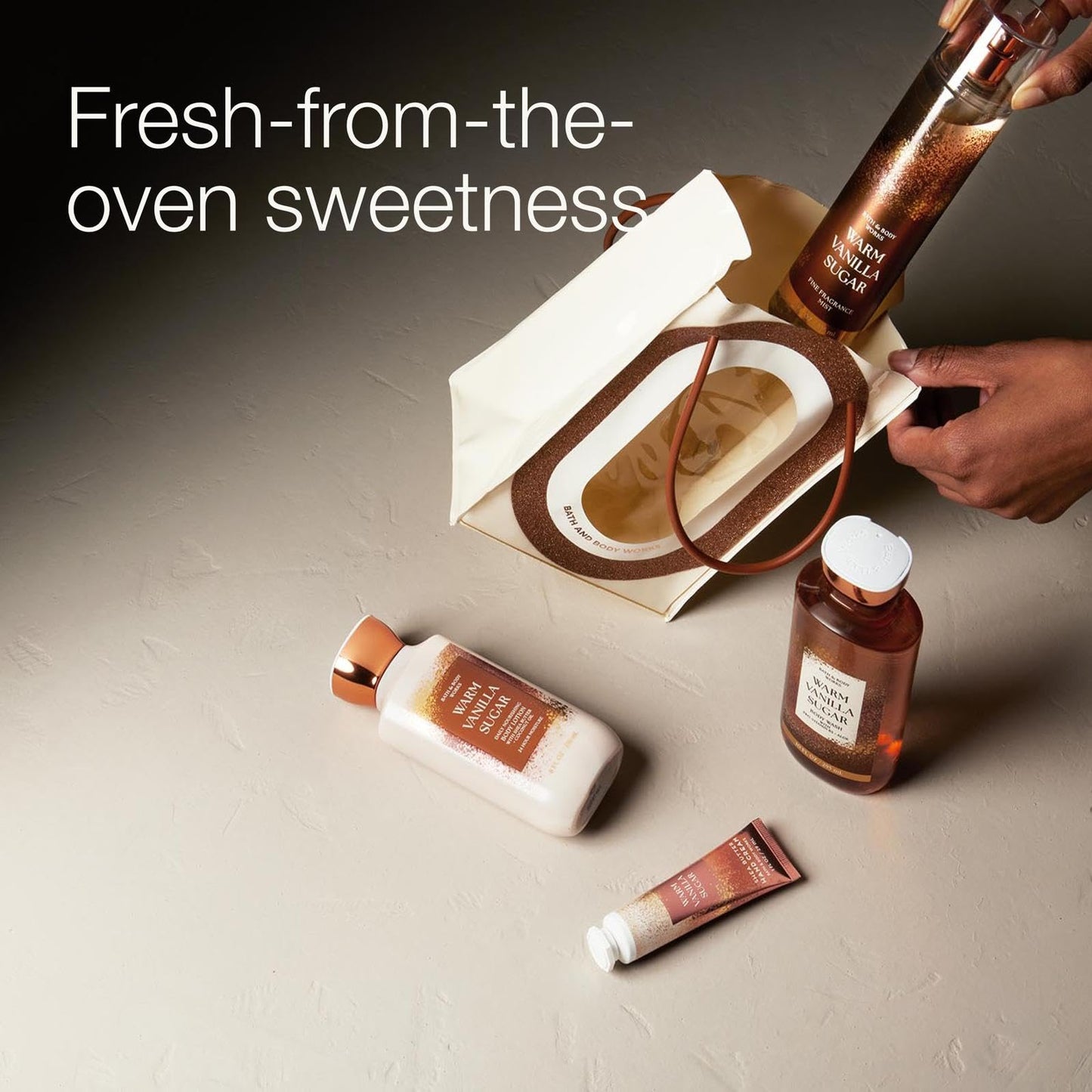 Bath & Body Works Warm Vanilla Sugar Gift Set with Body Wash, Fine Fragrance Mist, Lotion, & Hand Cream – Personal Care Collection for Gifts or Individual Use, Sugar and Sweet Vanilla Scent - 1 Pack