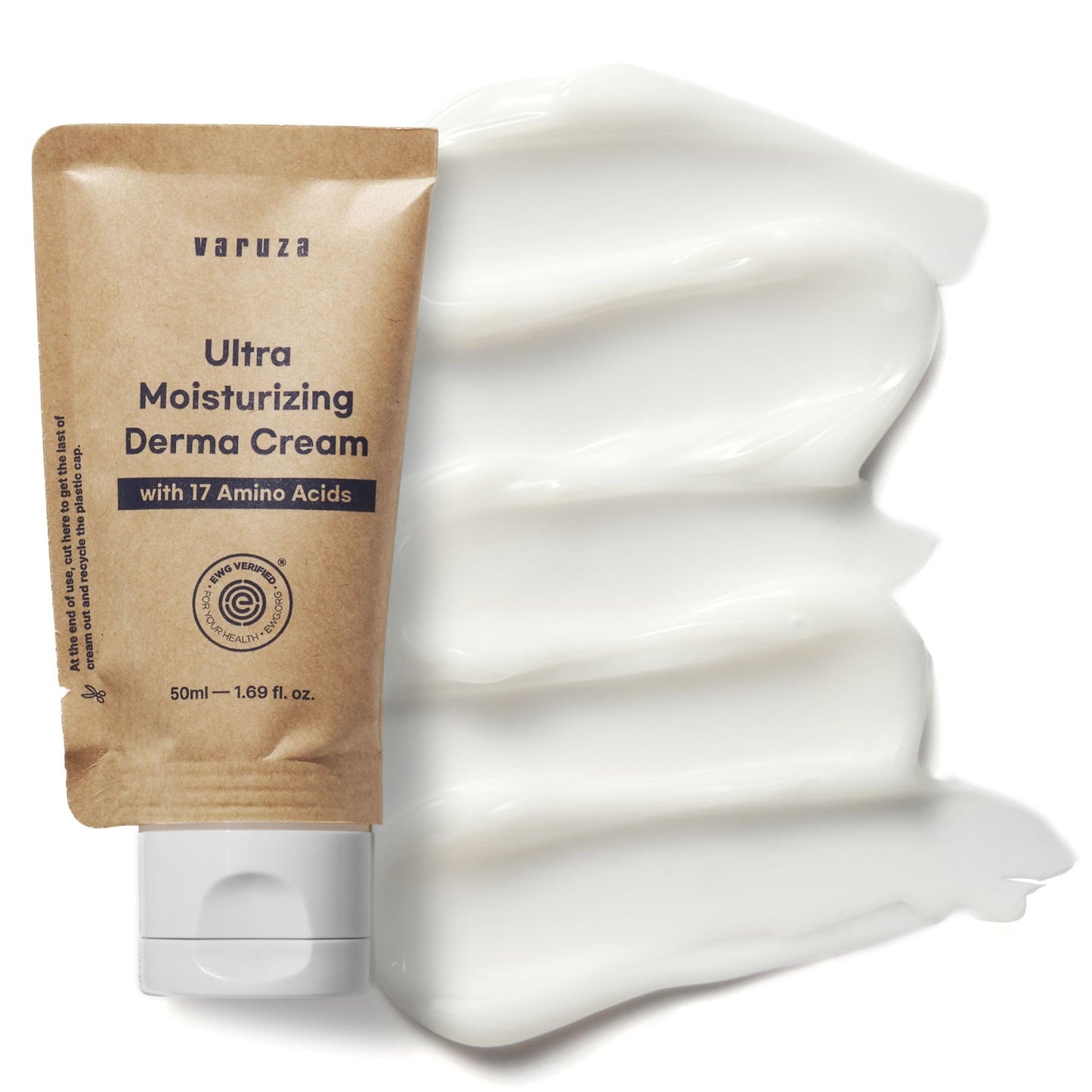 varuza Ultra Moisturizing Derma Facial Cream with 17 Amino Acids Vegan Nano Liposome Cream Low Molecular Weight Hyaluronic Acid Oil Free