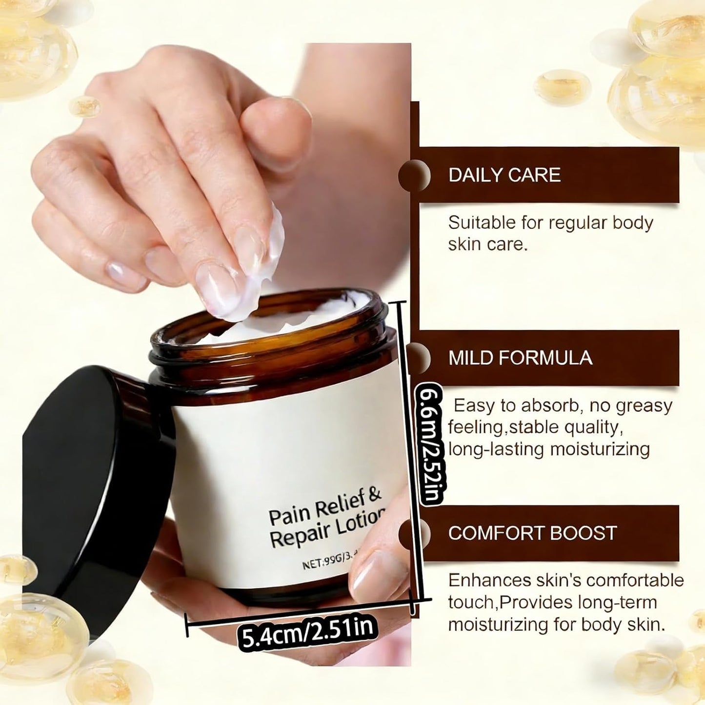 POYICGS Nerve Cream, Neuropathy Lotion with Arnica, Professional Mira Relief & Repair Lotion, Daily Nourishment for for Knee, Hands, Feet & Legs