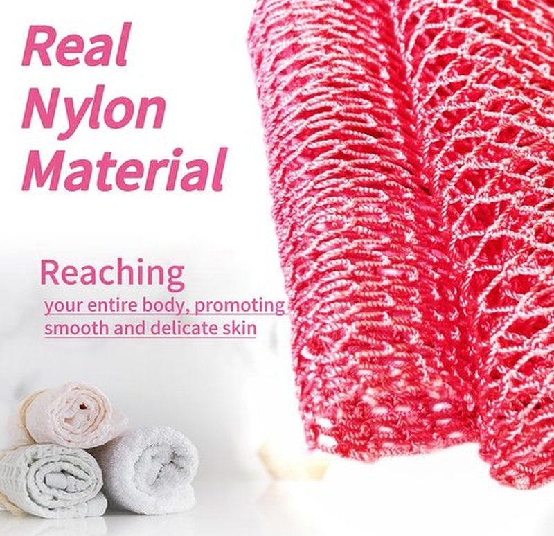 SPMKTBOZAI African Net Sponge Authentic, African Exfoliating Sponge Real African Net Black Owned, African Bath Sponge Back Scrubber, Body Exfoliator Shower Bath Accessories (Pink)