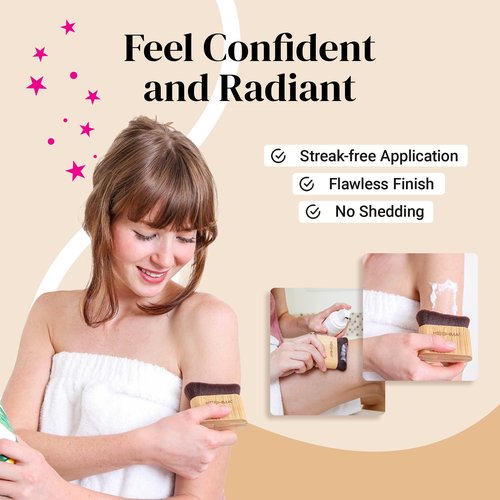 Self Tanner Brush by Keshima - Large Self Tanning Brush for Face and Body Makeup Brush Application - Kabuki Self Tan Brush Applicator for Smooth and Even Coverage