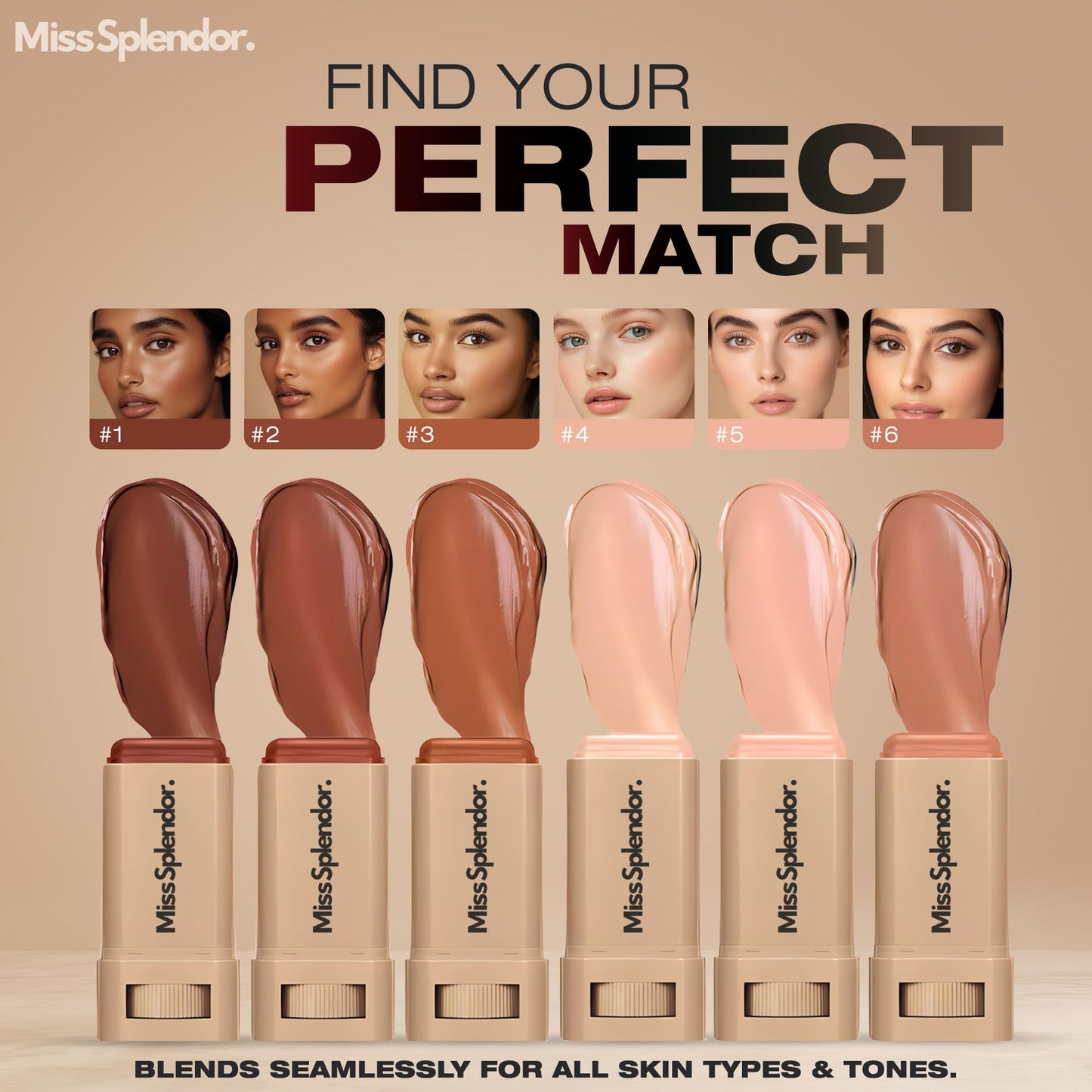 Miss Splendor Beauty Balm Skin Tint 2 Pack– (Shade 3) Serum-Boosted Skin Tint Stick for Black Women, Hybrid Foundation & Skincare, Splendor Skin Tint, Sheer-to-Light Buildable Coverage