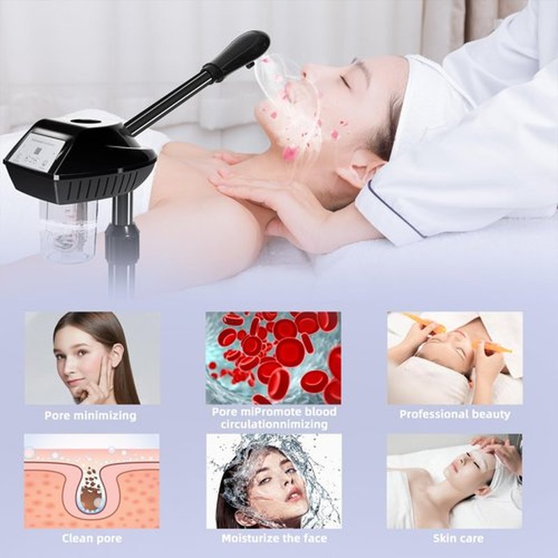 Face Steamer on Wheel,Professional Steamer for Facial,Ozone Face Steamer for Salon or at Home Use