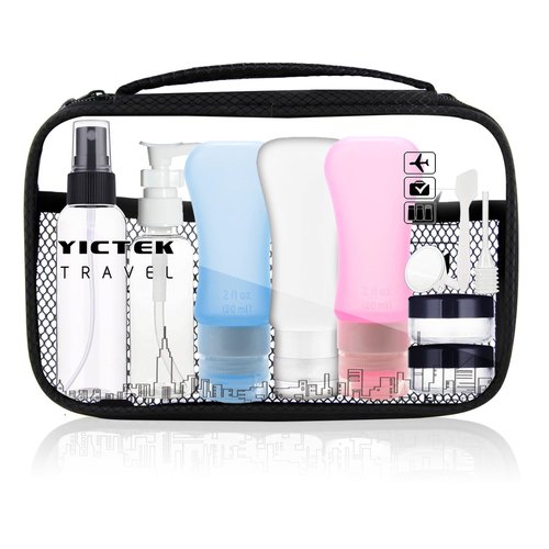 YICTEK Travel Size Bottles Kit for Toiletries, TSA Approved Silicone Travel Shampoo And Conditioner Bottles Set Leak Proof Squeezable Travel Accessories for Toilietries