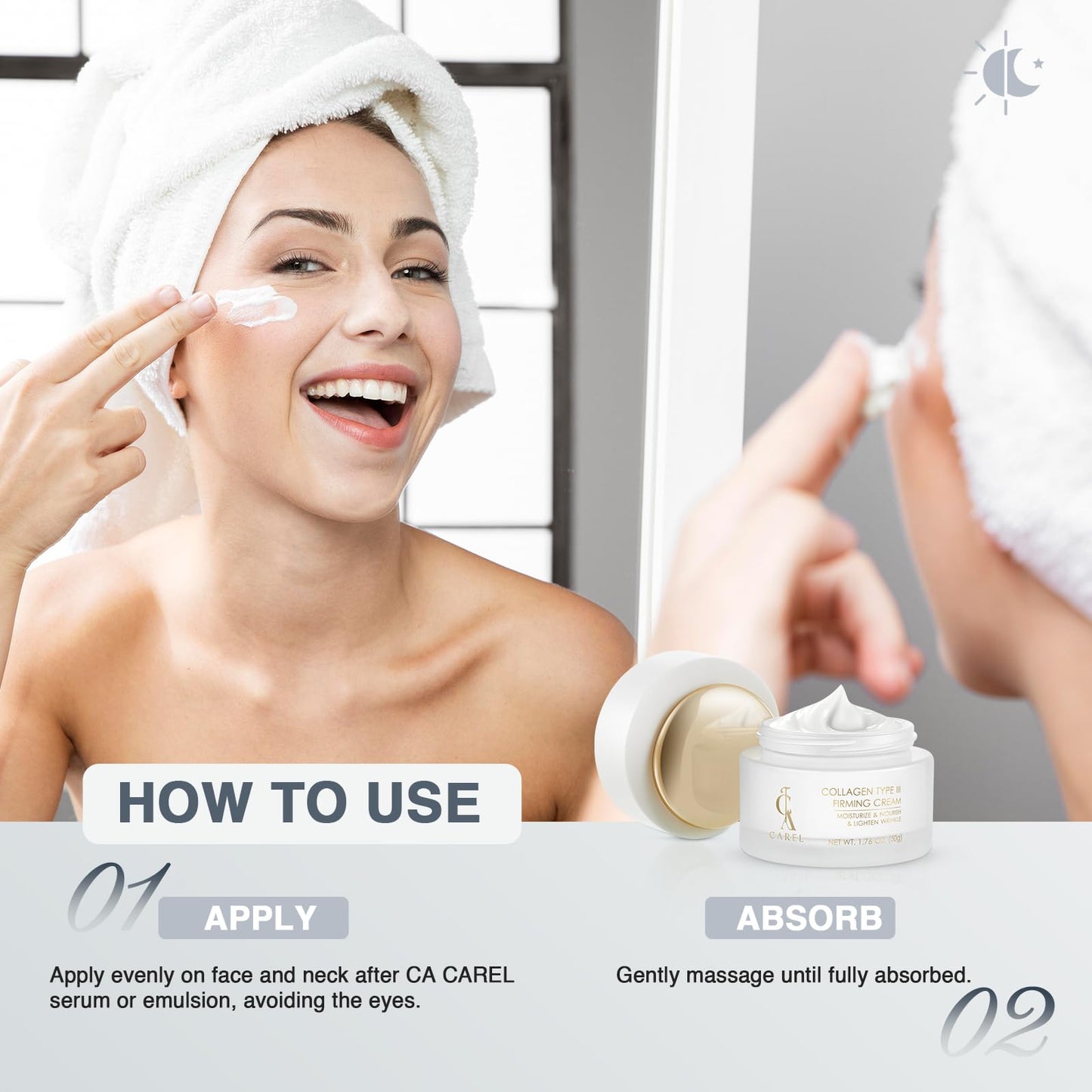 CA CAREL Peptides Collagen Firming Cream, Face Moisturizer with Advanced Peptide Complex and Ceramides for Skin Elasticity
