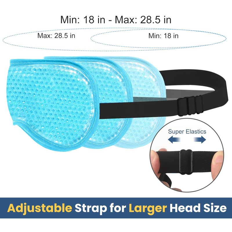 Cooling Eye Mask - 2 Pack XL Jumbo Freezer Gel Masks for Puffy Eyes | Cold & Warm Compress (Blue)