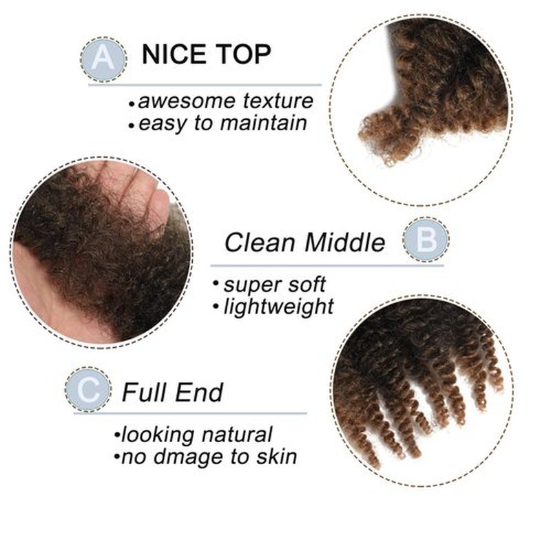 12 Inch Springy Afro Twist Hair 8 Packs Marley Twist Braiding Hair Pre-fluffed Spring Twist Hair Kinky Hair Afro Twist Hair Marley Hair for Faux Locs (12 Inch (Pack of 8), T27# Marley Twist)
