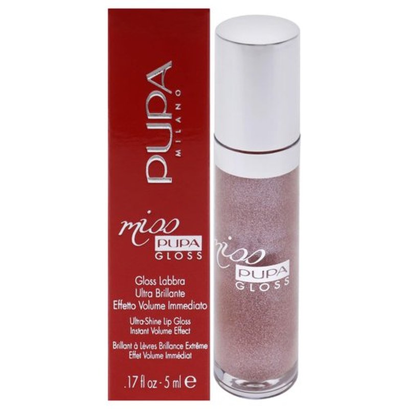 Pupa Milano Lip Gloss, Miss Milano - Extreme Shine, Instant Volume Effect, Moisturizing, Non-Sticky, Creamy Texture, Enchanted Moment - 0.17 Oz